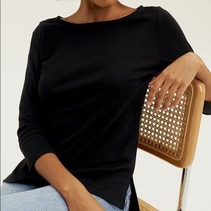 Kotn black boatneck top, size M.